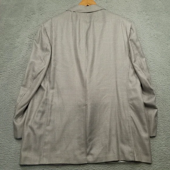 Brooks Brothers Custom Tailored Men's 48 Blazer Sports Coat Silver Houndstooth